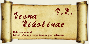 Vesna Mikolinac vizit kartica
